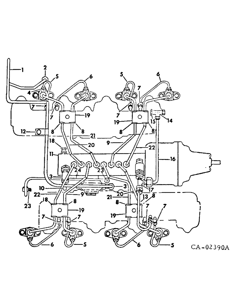 Схема запчастей Case IH DV-550 - (A-13) - FUEL INJECTION PUMP AND CONNECTIONS 