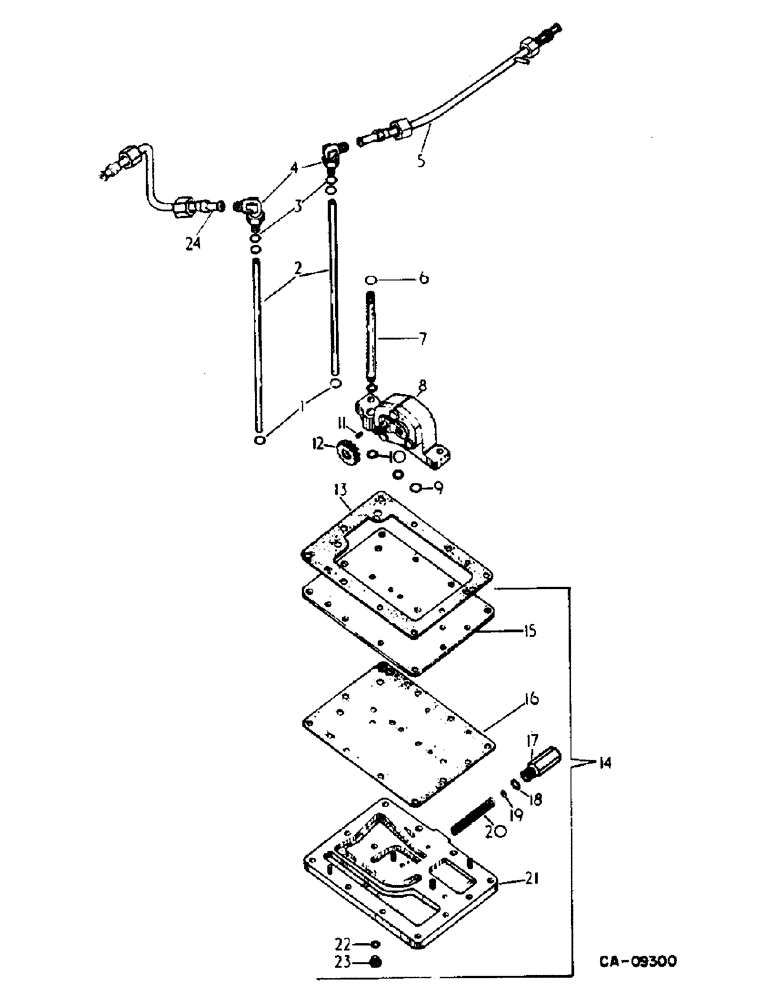 Схема запчастей Case IH 884 - (10-16) - HYDRAULIC PUMP AND CONNECTIONS, TRACTORS WITH TORQUE AMPLIFIER (07) - HYDRAULICS