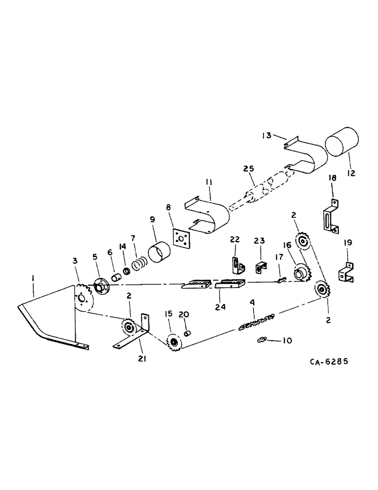 Схема запчастей Case IH 1482 - (33-33) - FEEDER, WINDROW PICKUP LEFT HAND DRIVE (13) - FEEDER