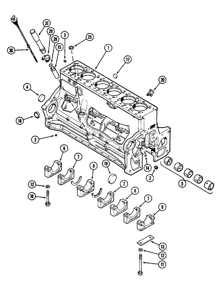 Схема запчастей Case IH 3294 - (2-034) - CYLINDER BLOCK, 504BDT DIESEL ENGINE (02) - ENGINE