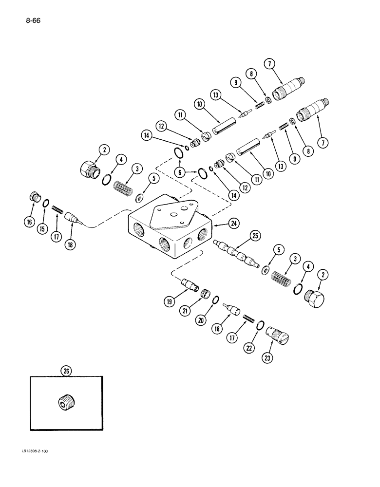 Схема запчастей Case IH 1640 - (8-066) - DOUBLE PILOTED VALVE, FOR AUGER SWING AND REEL FORE/AFT (07) - HYDRAULICS