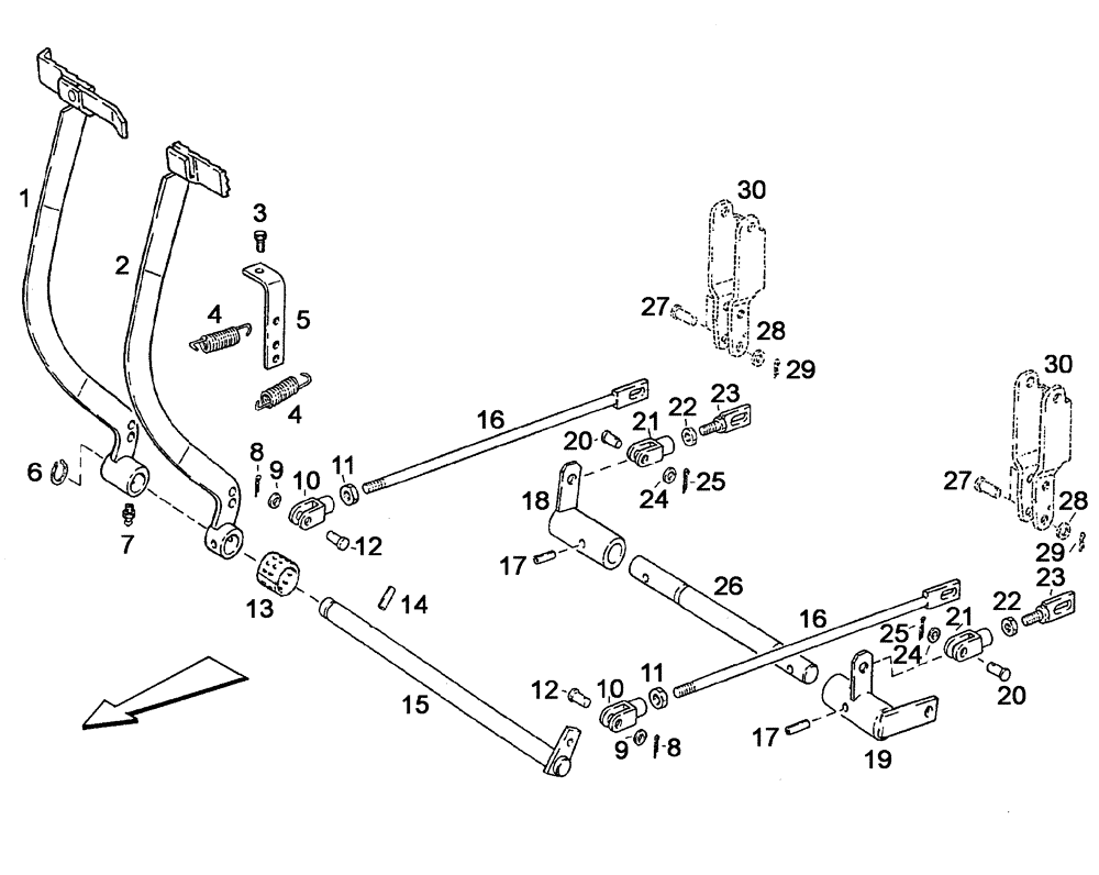 Схема запчастей Case IH C55 - (07-03[01]) - BRAKE PEDALS - BRAKE CONTROL-MECH. (07) - BRAKES