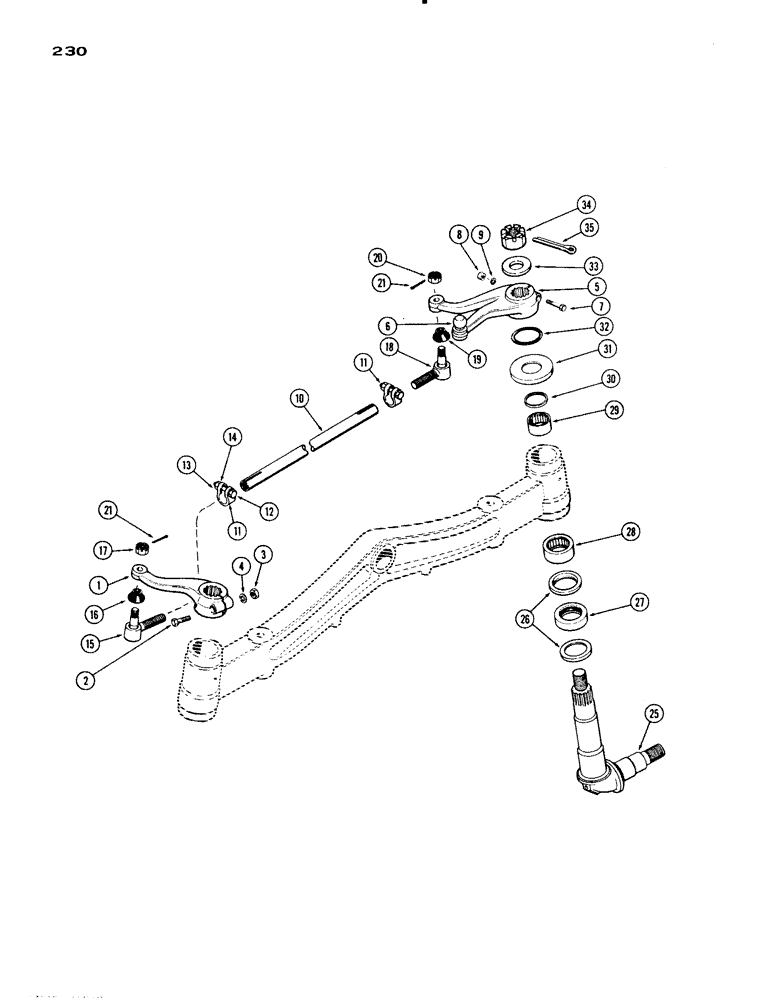 Схема запчастей Case IH 730 SERIES - (230) - FRONT AXLE, STEERING ARMS AND SPINDLES, STRAIGHT SPLINE SPINDLE, STANDARD FOUR WHEEL TRACTOR (05) - STEERING