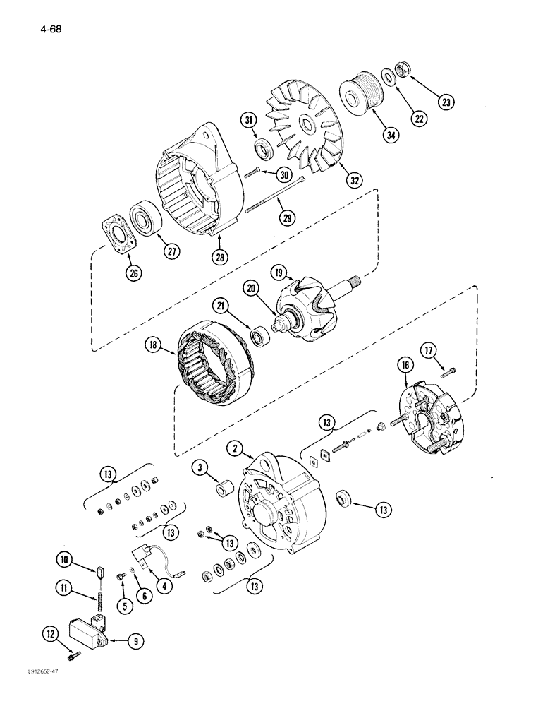 Схема запчастей Case IH 1640 - (4-68) - ALTERNATOR (06) - ELECTRICAL