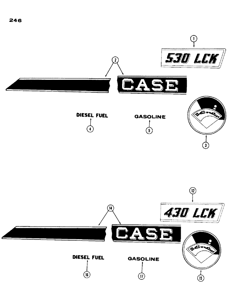 Схема запчастей Case IH 530 - (246) - LCK DECALS, 530 SERIES AND 430 SERIES (09) - CHASSIS