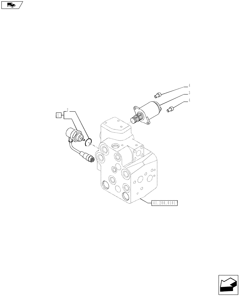 Схема запчастей Case IH PUMA 200 - (55.418.11) - FAST STEERING - SOLENOID VALVE AND SENSOR (VAR.729636-743187 / 743608) (55) - ELECTRICAL SYSTEMS