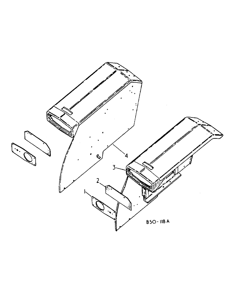 Схема запчастей Case IH 884 - (13-05) - REAR FENDERS, FLAT TOP (05) - SUPERSTRUCTURE