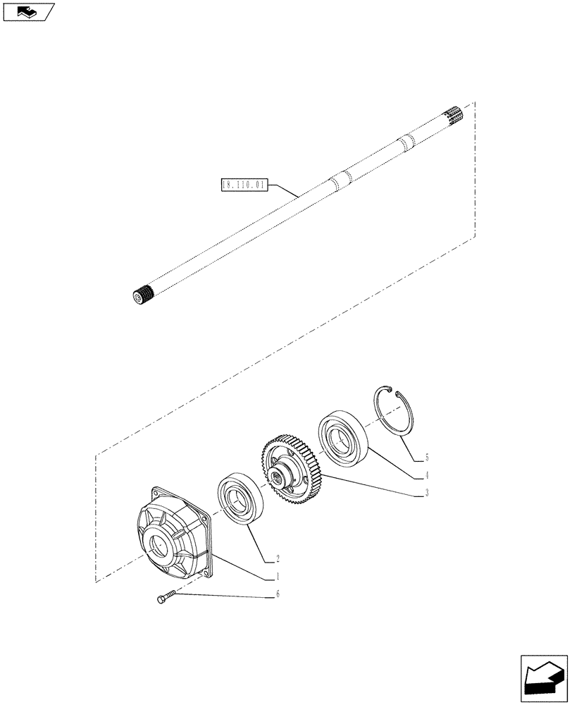 Схема запчастей Case IH PUMA 170 - (21.140.01[01]) - TRANSMISSION/PTO INPUT SHAFT - COVER AND GEARS (21) - TRANSMISSION