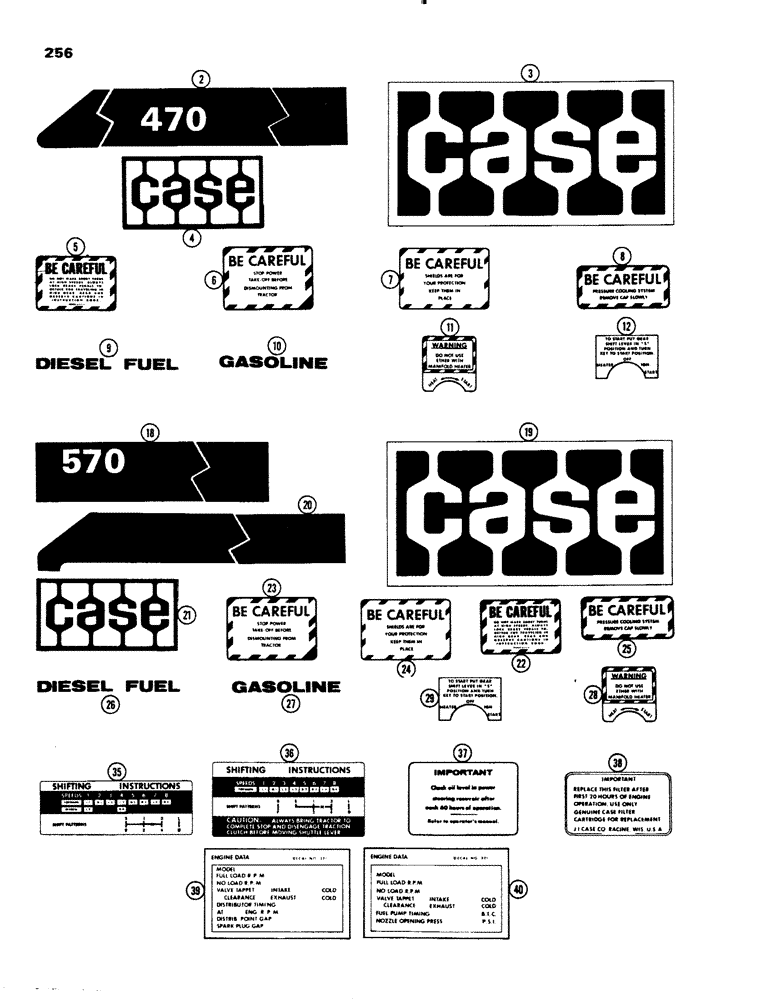 Схема запчастей Case IH 430 - (256) - 470 DECALS (09) - CHASSIS/ATTACHMENTS