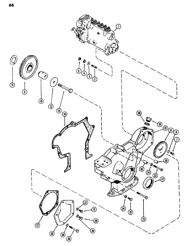 Схема запчастей Case IH 970 - (066) - FUEL INJECTION PUMP AND DRIVE, (401B) DIESEL ENGINE (03) - FUEL SYSTEM