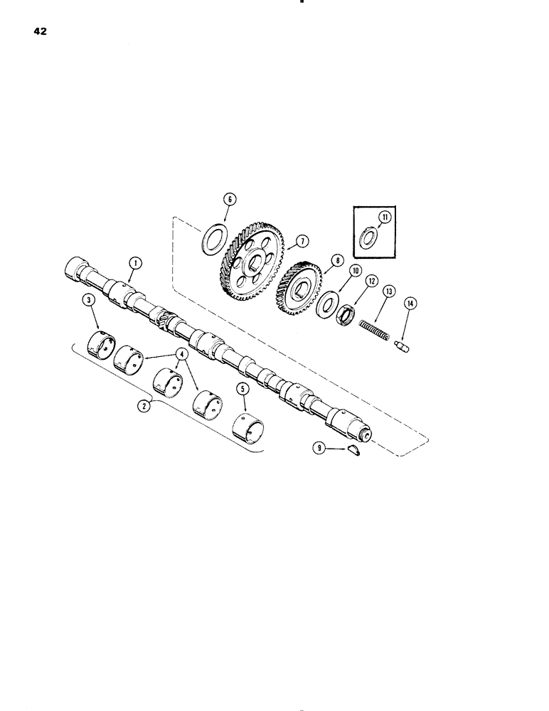 Схема запчастей Case IH 1270 - (042) - CAMSHAFT, (451 BDT) DIESEL ENGINE (02) - ENGINE