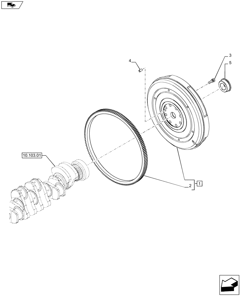 Схема запчастей Case IH PUMA 185 - (10.103.02) - FLYWHEEL (10) - ENGINE