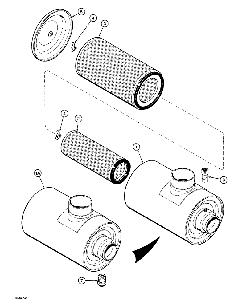 Схема запчастей Case IH 1660 - (2-16) - AIR CLEANER (01) - ENGINE