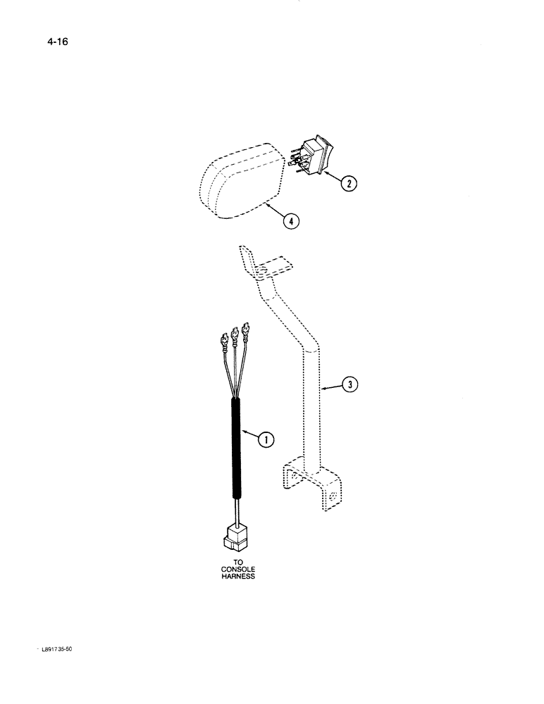 Схема запчастей Case IH 1670 - (4-16) - HEADER LIFT HANDLE HARNESS (06) - ELECTRICAL