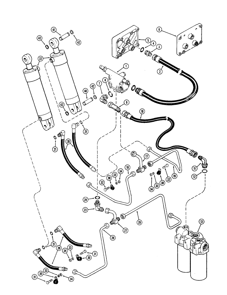 Схема запчастей Case IH 2470 - (394) - THREE POINT HITCH, HYDRAULIC CIRCUITRY, TRANSMISSION SERIAL NO. 10025257 AND AFTER (09) - CHASSIS/ATTACHMENTS