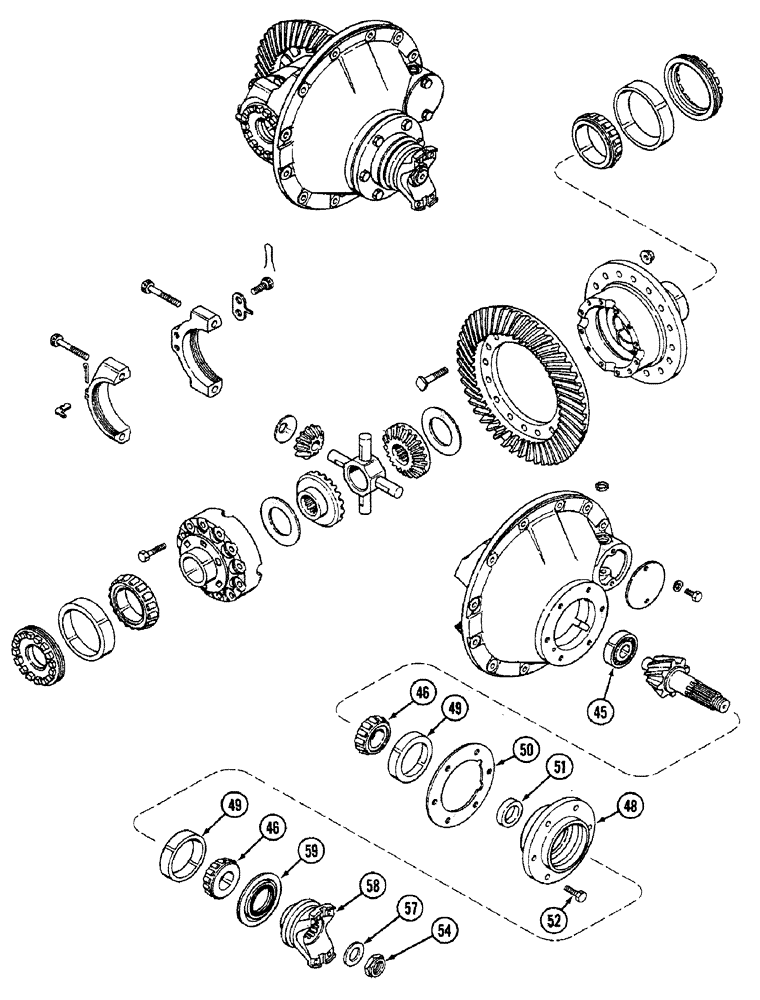 Схема запчастей Case IH 4694 - (6-254) - REAR AXLE DIFFERENTIAL AND CARRIER, AXLE SERIAL NO. 13015953 AND AFTER (CONTD) (06) - POWER TRAIN