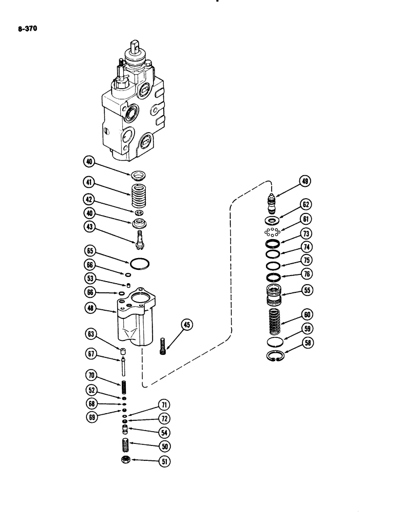 Схема запчастей Case IH 2294 - (8-370) - REMOTE VALVE BODY ASSEMBLY, TWO CIRCUIT AND ADD ON FOR THIRD AND FOURTH CIRCUIT WITHOUT LOAD CHECK (08) - HYDRAULICS