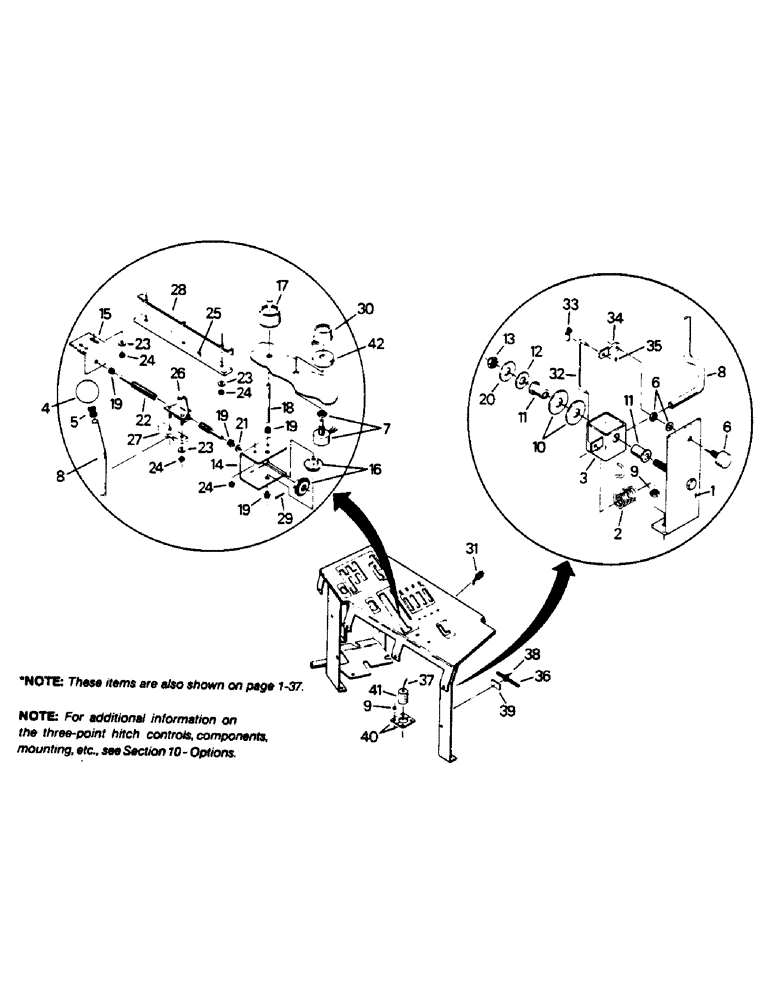 Схема запчастей Case IH 9130 - (01-45) - THREE-POINT HITCH CONTROLS (10) - CAB