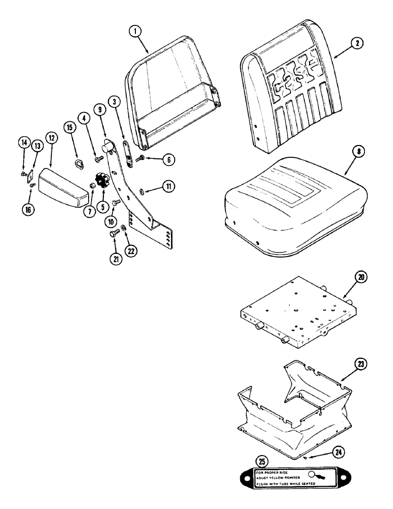 Схема запчастей Case IH 3294 - (9-418) - VINYL SEAT, WITHOUT SWIVEL, A177457 (09) - CHASSIS/ATTACHMENTS