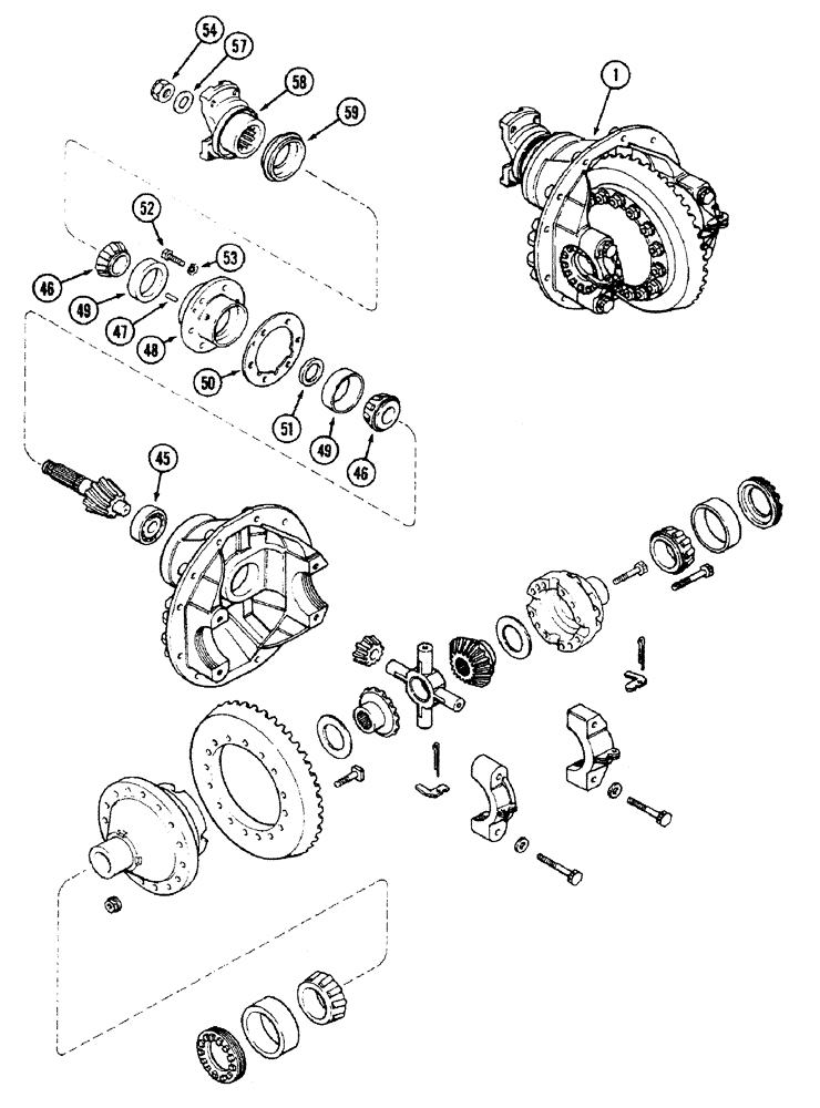 Схема запчастей Case IH 4694 - (6-208) - FRONT AXLE DIFFERENTIAL AND CARRIER, STANDARD DIFFERENTIAL, PRIOR TO AXLE S/N 13015953 (CONTD) (06) - POWER TRAIN