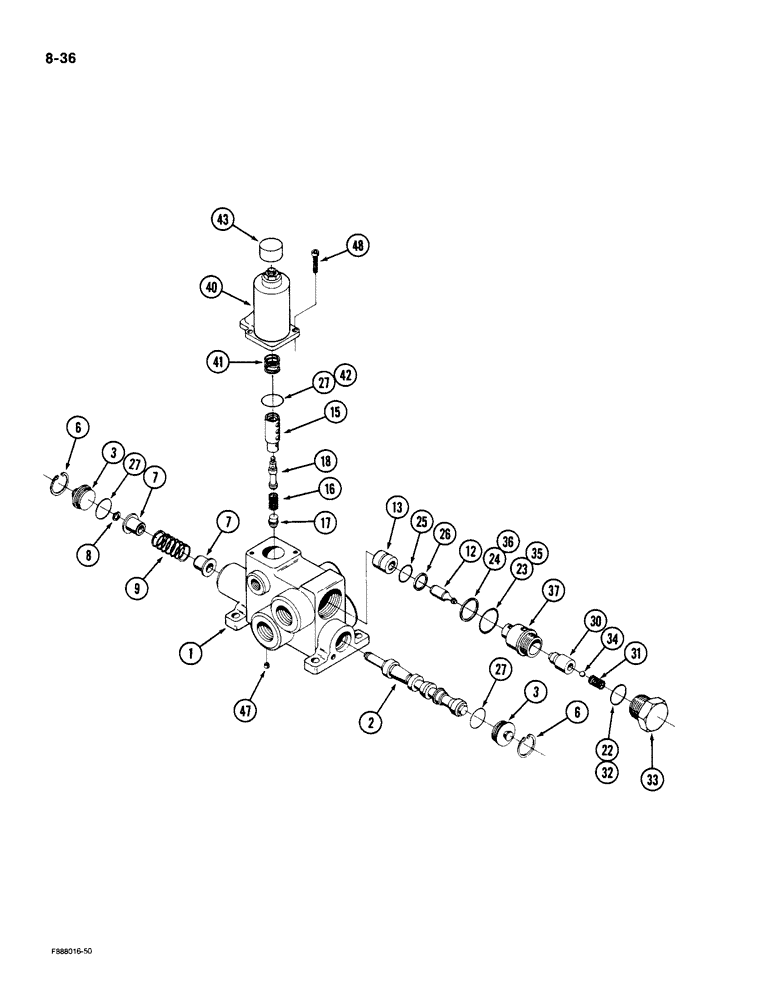 Схема запчастей Case IH 9180 - (8-36) - HITCH VALVE ASSEMBLY (08) - HYDRAULICS