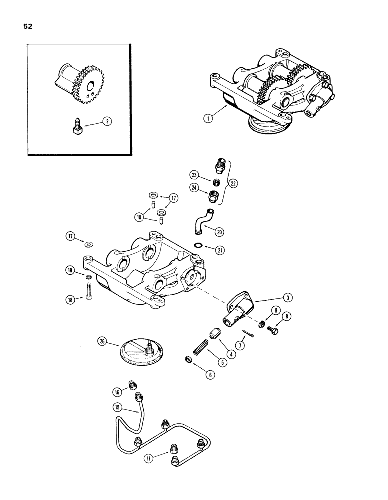 Схема запчастей Case IH 301BD - (052) - BALANCER AND OIL PUMP, ENGINE LESS FUEL DEVICE, 301BD NATURALLY ASPIRATED ENGINES 