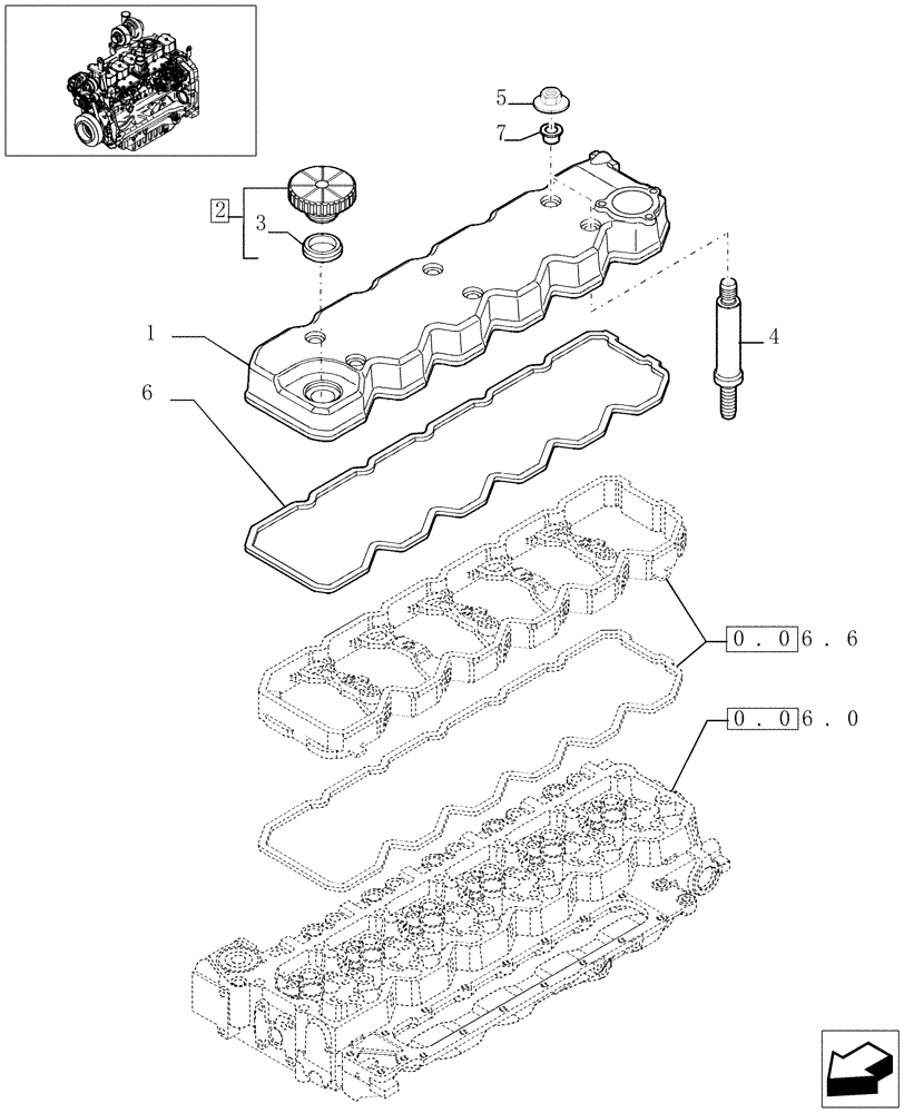 Схема запчастей Case IH F4HE9684D J101 - (0.06.3[01]) - CYLINDER HEAD COVERS (504112178) 