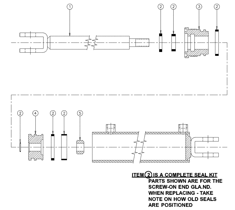 Схема запчастей Case IH PATRIOT WT - (07-002) - HYDRAULIC CYLINDER - BOOM HEIGHT (2.5" X 40") 1-1/4" DIA ROD Cylinders