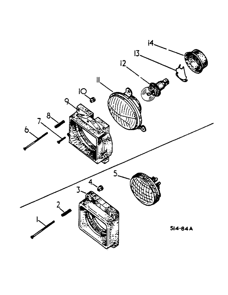 Схема запчастей Case IH 454 - (08-24) - HEADLIGHT, DOMESTIC (06) - ELECTRICAL