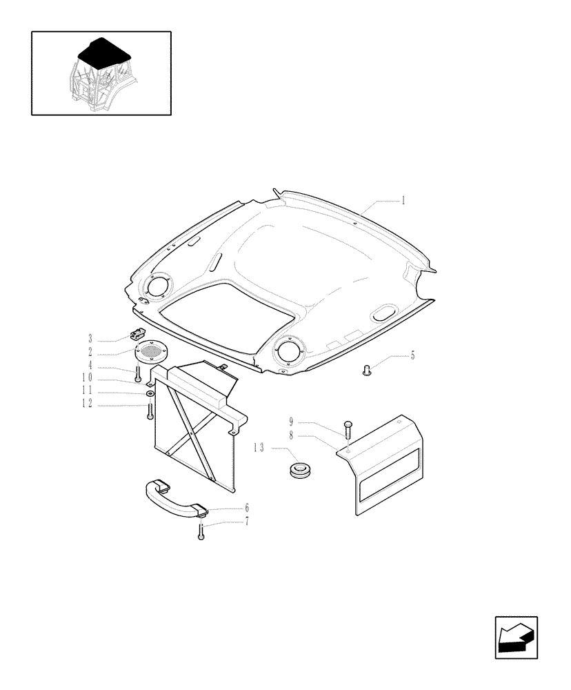 Схема запчастей Case IH MAXXUM 100 - (1.94.1/01) - FRONT HIGH VISIBILITY WINDOW FOR ROOF WITH LOW PROFILE (VAR.330578) (10) - OPERATORS PLATFORM/CAB