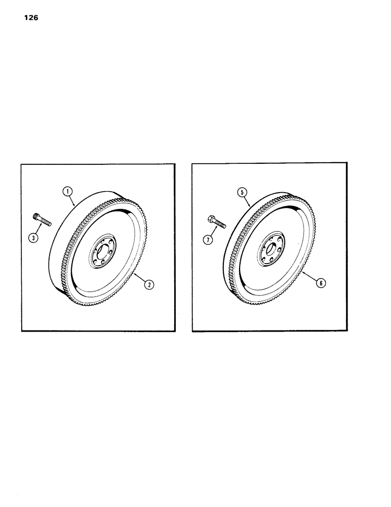 Схема запчастей Case IH 504BDT - (126) - 11-1/2 INCH FLYWHEEL, B, C / 10 INCH FLYWHEEL (02) - ENGINE