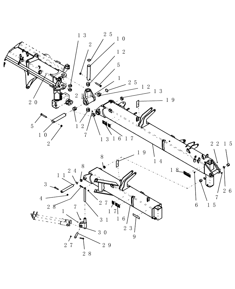 Схема запчастей Case IH ATX700 - (01.090.1) - BOOM, WING (12) - FRAME