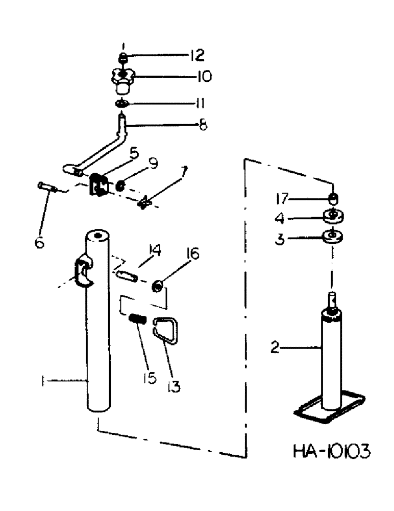 Схема запчастей Case IH 5500 - (F-08) - TRACTOR HITCH JACK, WING TYPE, MACHINES BUILT 1980 THROUGH 1983 