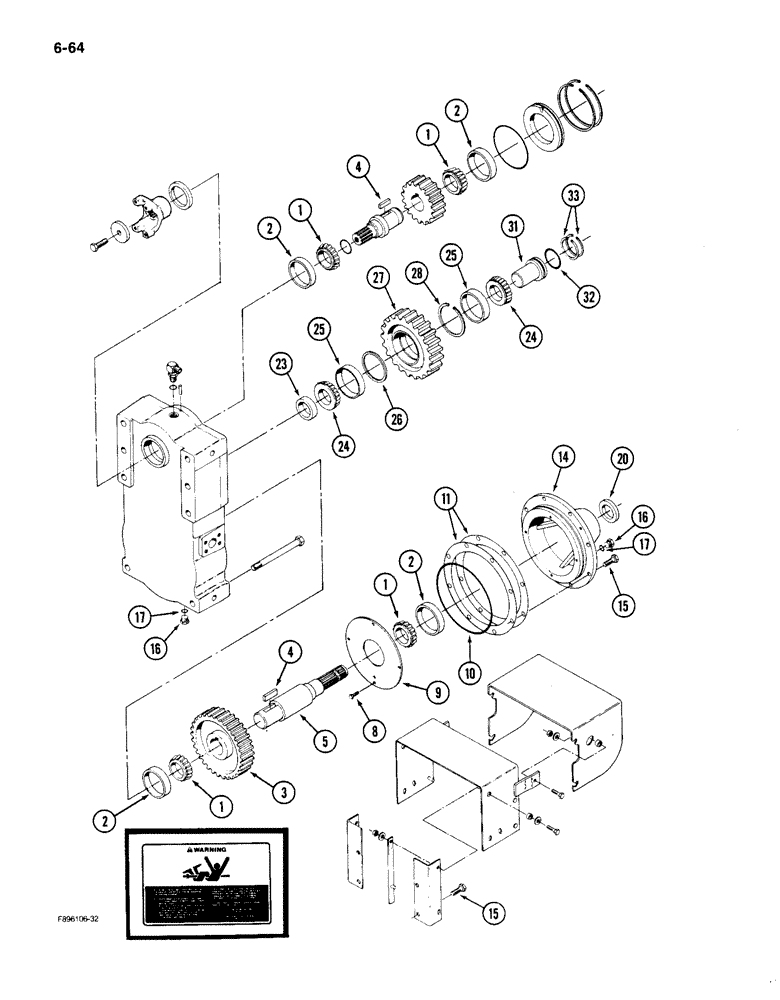 Схема запчастей Case IH 9150 - (6-064) - PTO TRANSFER CASE ASSEMBLY (06) - POWER TRAIN