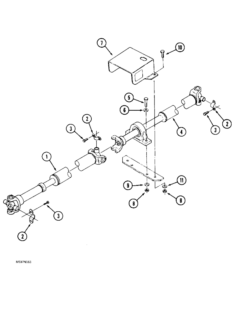 Схема запчастей Case IH 9310 - (6-062) - PTO DRIVE SHAFT MOUNTING (06) - POWER TRAIN