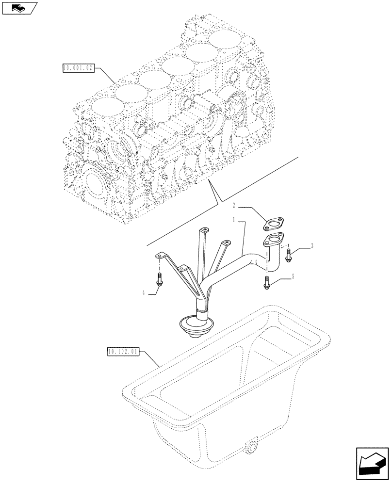 Схема запчастей Case IH F2CFE613T E003 - (10.304.05) - OIL PUMP PIPING (504155883) (10) - ENGINE