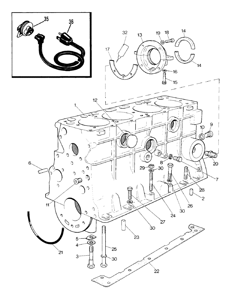 Схема запчастей Case IH 1290 - (A-01) - CYLINDER BLOCK ASSEMBLIES (01) - ENGINE