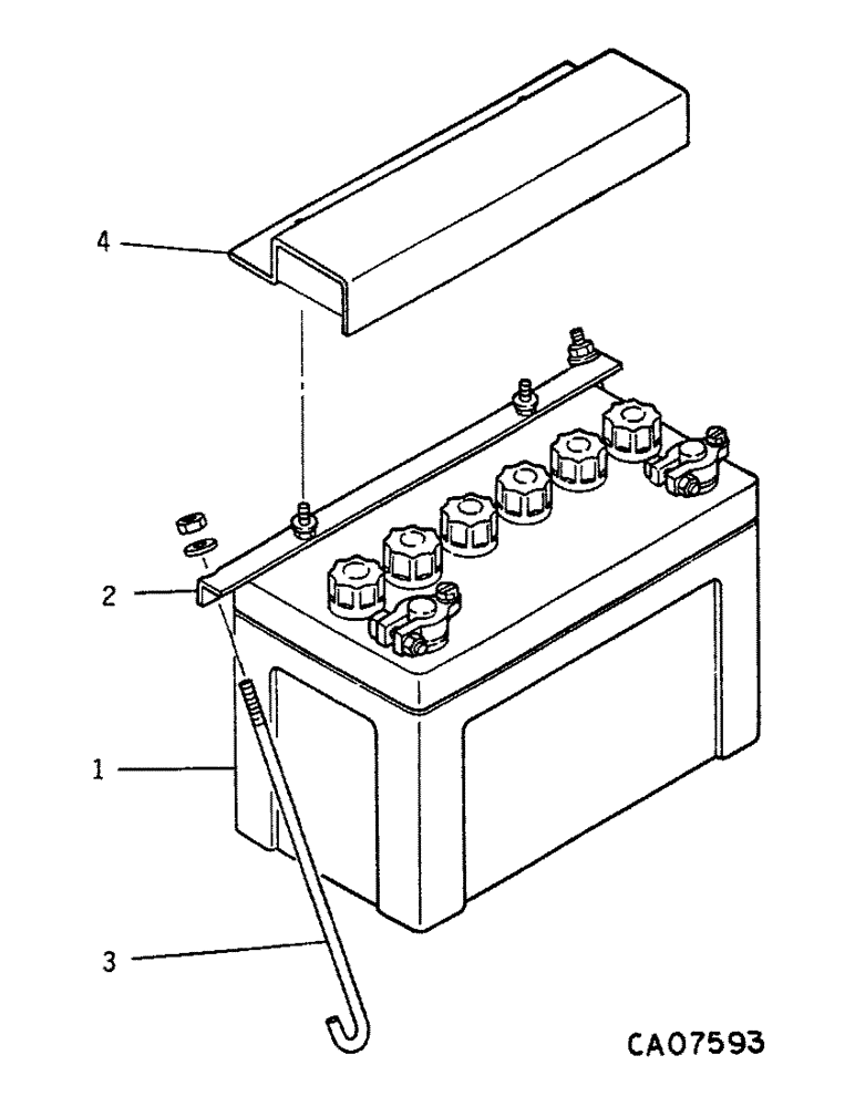 Схема запчастей Case IH 274 - (08-01) - ELECTRICAL, BATTERY AND BATTERY TRAY (06) - ELECTRICAL