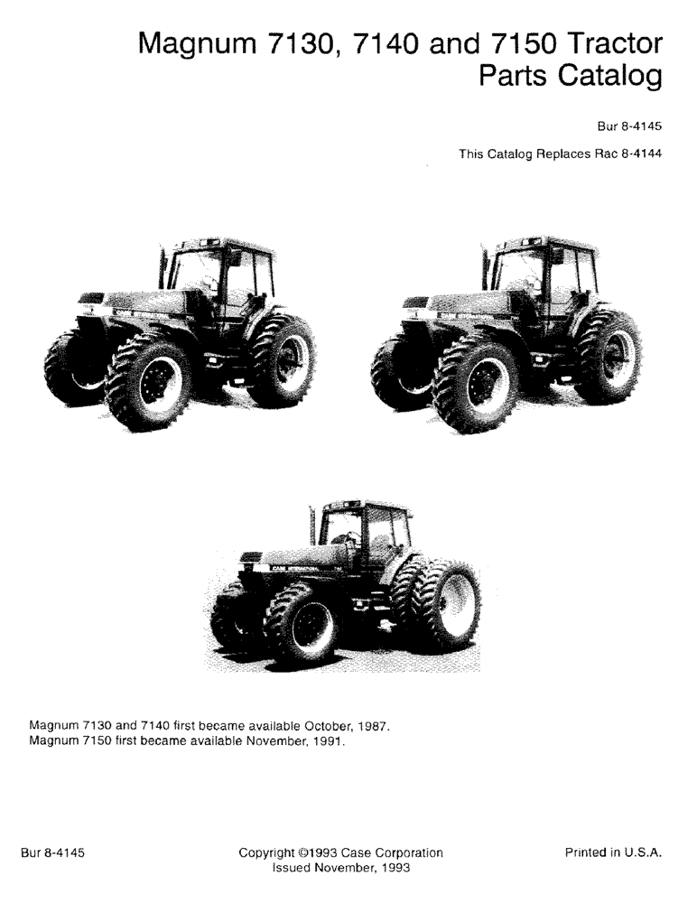 Схема запчастей Case IH 7150 - (1-001) - PARTS CATALOG (00) - PICTORIAL INDEX