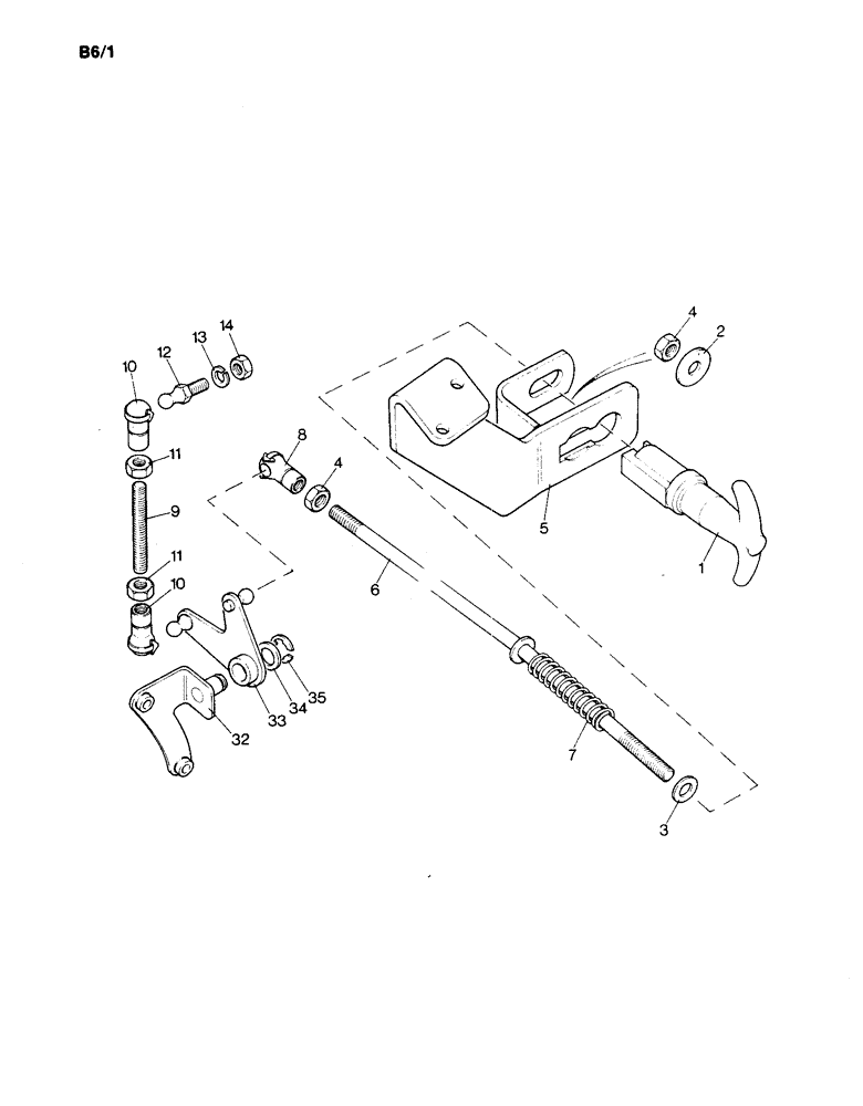 Схема запчастей Case IH 1190 - (B-06) - ENGINE STOP CONTROL (02) - COOLING & FUEL SYSTEMS