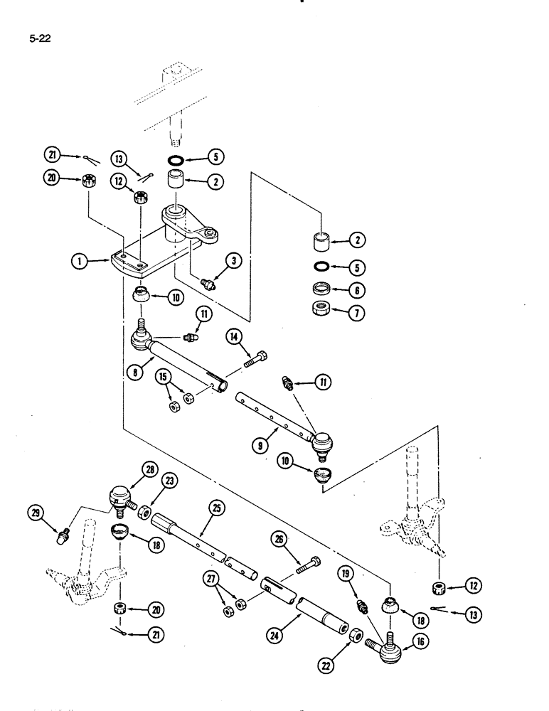 Схема запчастей Case IH 275 - (5-22) - TIE ROD AND STEERING LINKAGE (05) - STEERING