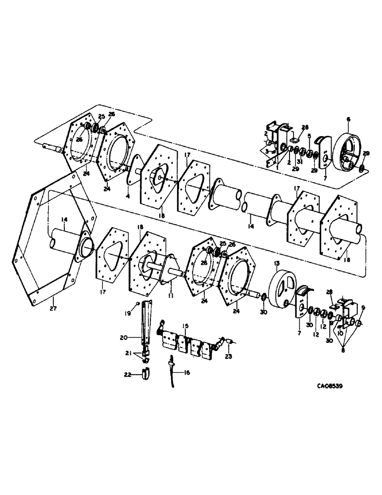 Схема запчастей Case IH 820 - (D-26) - REEL, PICKUP REEL, LOVE, SLOTTED PITCH ADJUSTMENT TYPE (58) - ATTACHMENTS/HEADERS