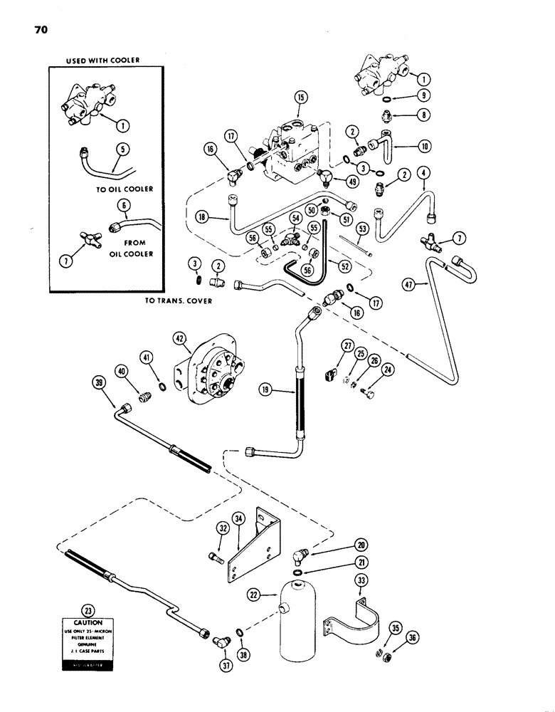 Схема запчастей Case IH 1070 - (070) - STEERING & BRAKE VALVE SYSTEM, POWER BRAKES WITH POWER SHIFT 1ST USED TRAC SN. 8675001 (05) - STEERING