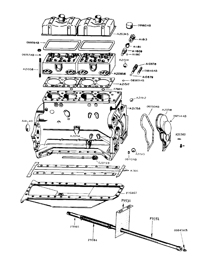 Схема запчастей Case IH 800 - (216) - CYLINDER HEAD (10) - ENGINE