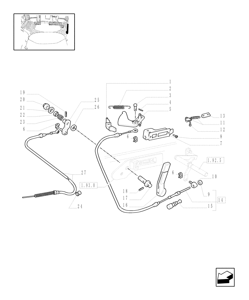 Схема запчастей Case IH JX1100U - (1.95.4) - CAB - ACCELERATOR CONTROL - LIFT CONTROL (10) - OPERATORS PLATFORM/CAB