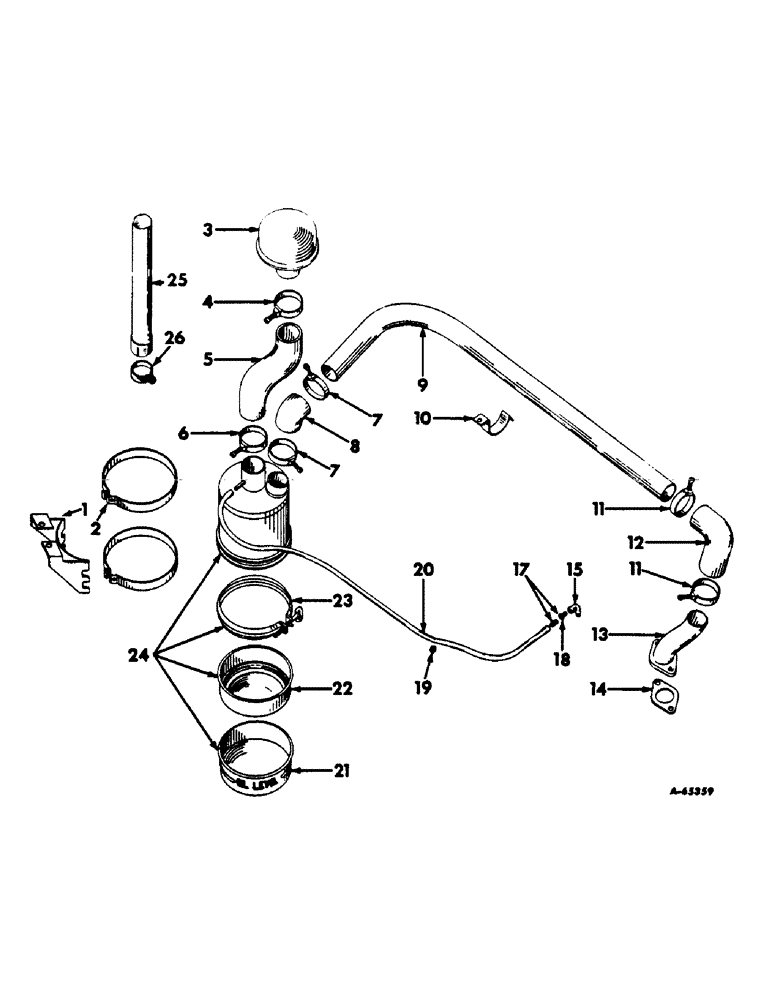 Схема запчастей Case IH 460 - (031) - FUEL SYSTEM, AIR CLEANER AND CONNECTIONS, FARMALL 460 SERIES DIESEL ENGINE TRACTORS (02) - FUEL SYSTEM