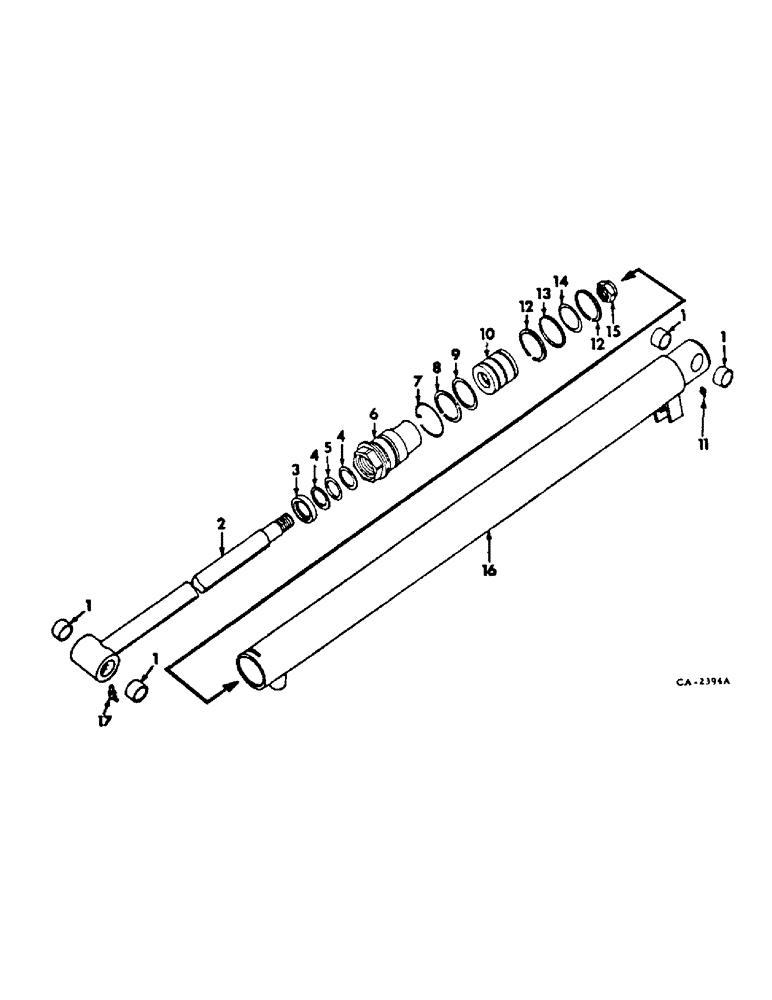 Схема запчастей Case IH 2400 - (10-60) - HYDRAULICS, LOADER CYLINDER (07) - HYDRAULICS