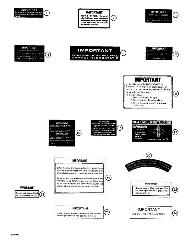 Схема запчастей Case IH 2044 - (9F-42) - DECALS, IMPORTANT INSTRUCTIONS (12) - CHASSIS