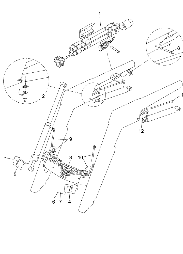 Схема запчастей Case IH LX740 - (35.100.AR[06]) - LOADER ARM HYDRAULICS - NSL (35) - HYDRAULIC SYSTEMS