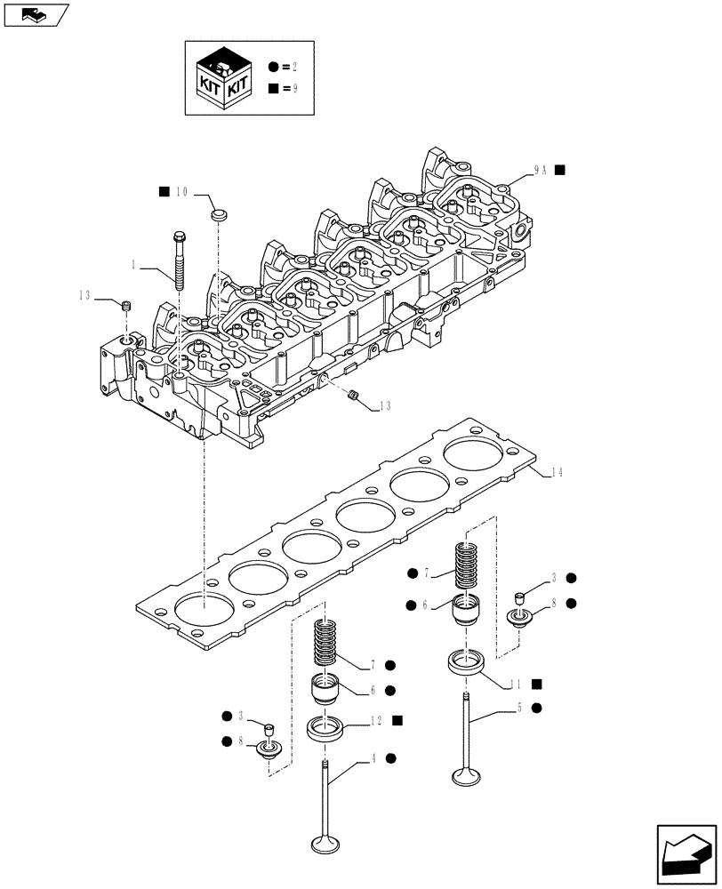 Схема запчастей Case IH F4GE9684C J602 - (10.101.01) - CYLINDER HEAD (10) - ENGINE